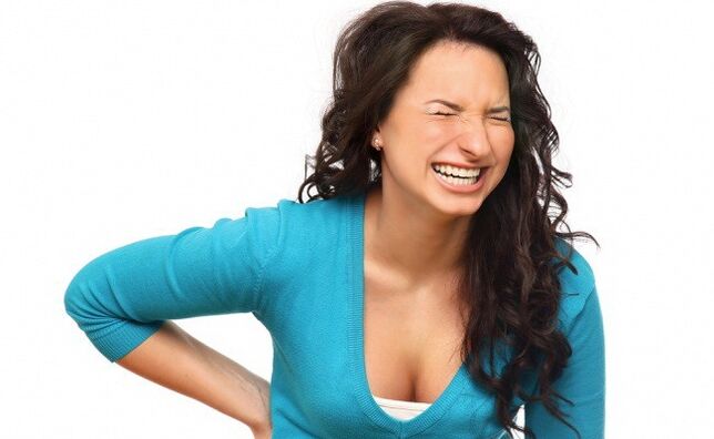 Referred back pain due to osteochondrosis of the thoracic region